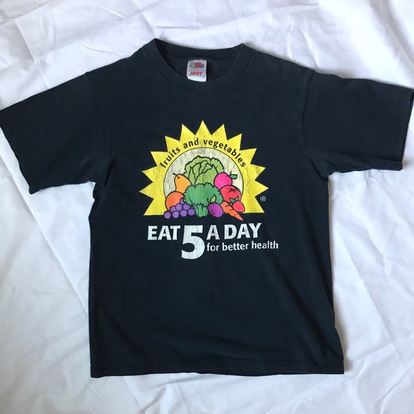 Vintage 90’s Fruits & Veggies Tee Shirt - Picture 1 of 4